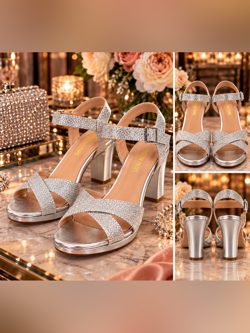 DREAM PAIRS Chunky Heel Ankle Strap Sandals GUC